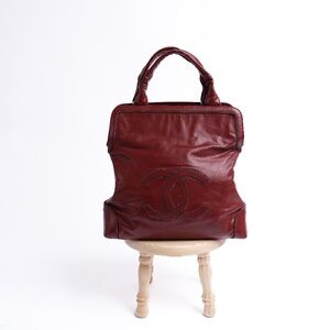 Burgundy Chanel Soho East West Tote